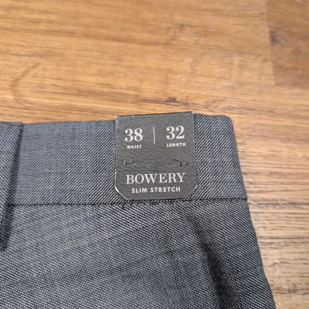 J. Crew Bowery Dress Pants Men's 38x32 Gray Slim Fit Wool Blend Business NWT